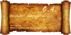 Oszkó Adrián névjegykártya